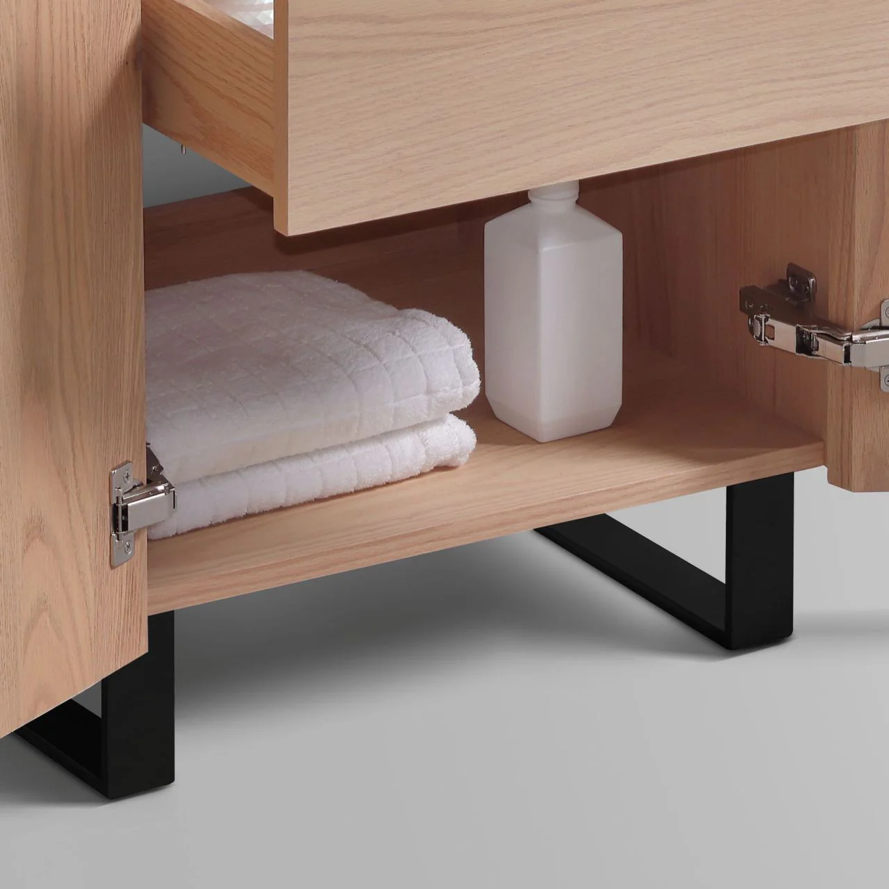 24” Fiore Free Standing Bathroom Vanity w/ Matte Black Legs – Oakwood - Image 8