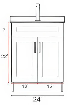 24" HDF Vanity With Quartz Top - Image 6