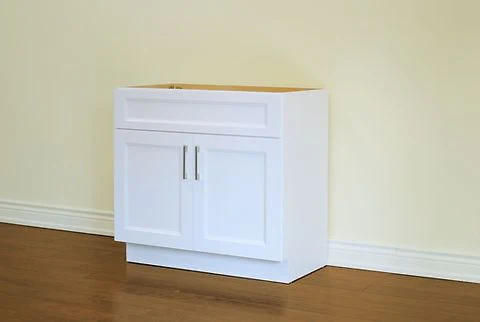 24" Inch Solid Wood White Shaker Style Vanity Ws24 With Quartz Top - Image 3