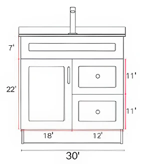 30" HDF Vanity With Quartz Top - Image 7