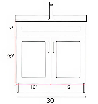30" HDF Vanity With Quartz Top - Image 8