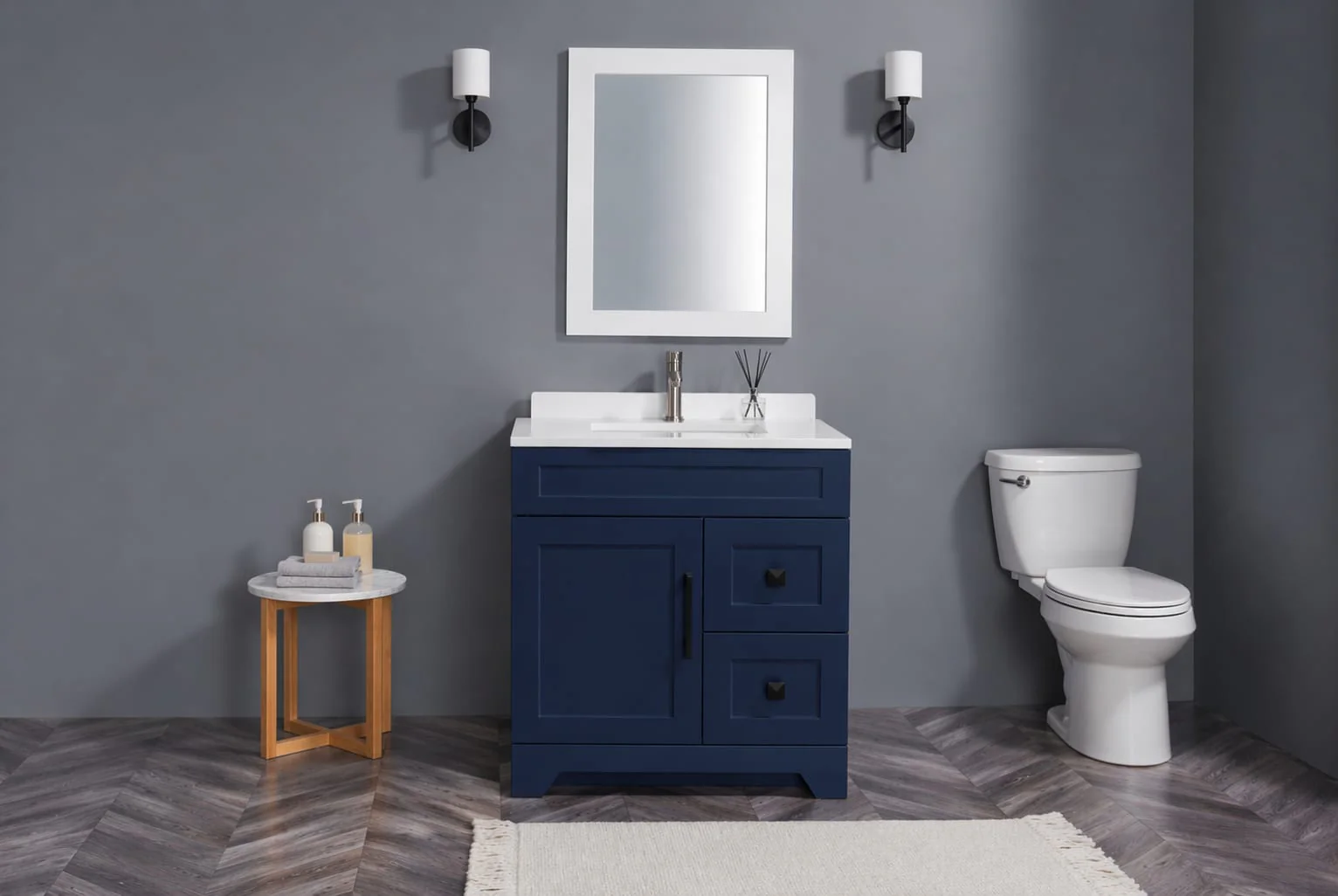 24" HDF Vanity With Quartz Top - Image 4