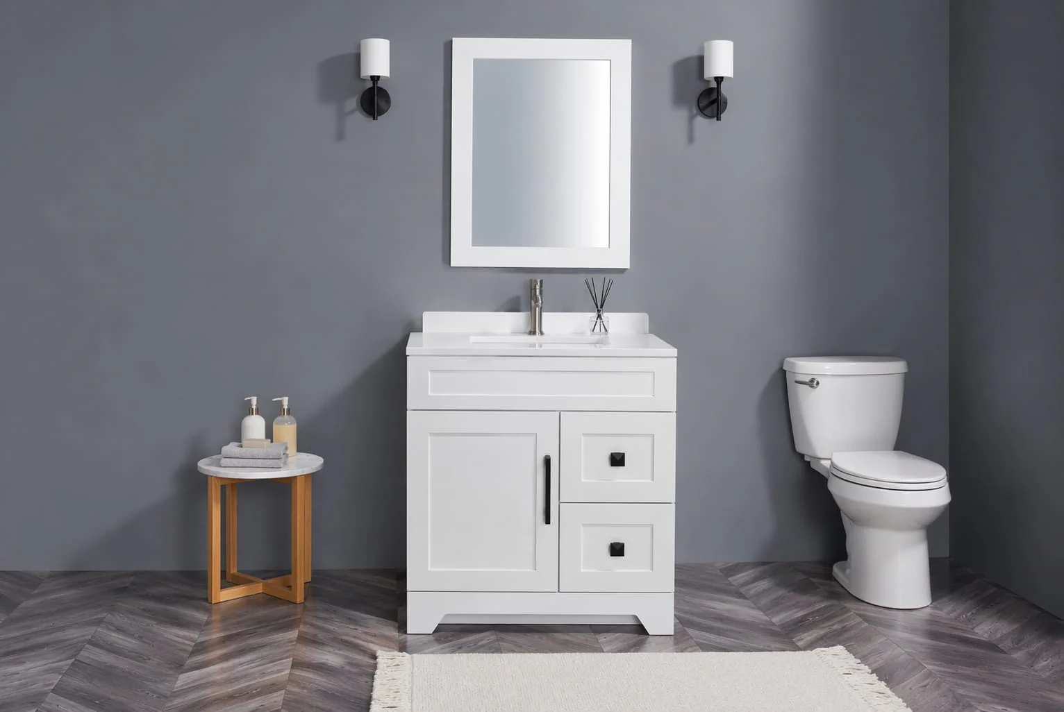 24" HDF Vanity With Quartz Top - Image 5
