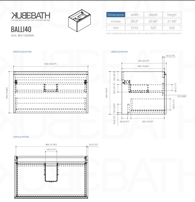 40″ Inch Balli Modern Bathroom Vanity In High Gloss White Finish - Image 6