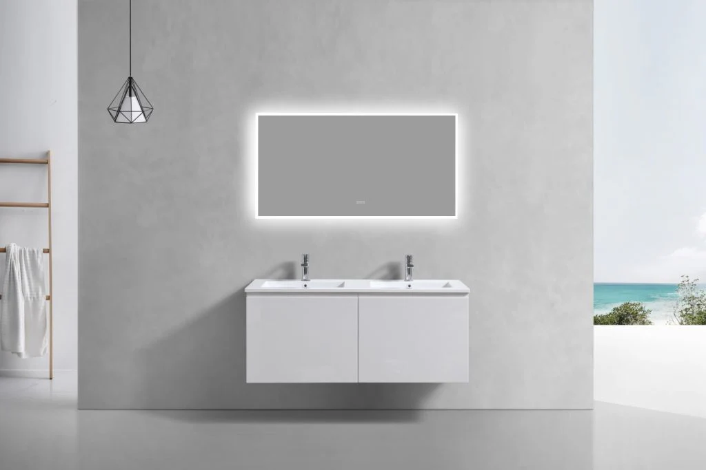 48″ Inch Double Sink Balli Modern Bathroom Vanity In High Gloss White Finish - Image 3