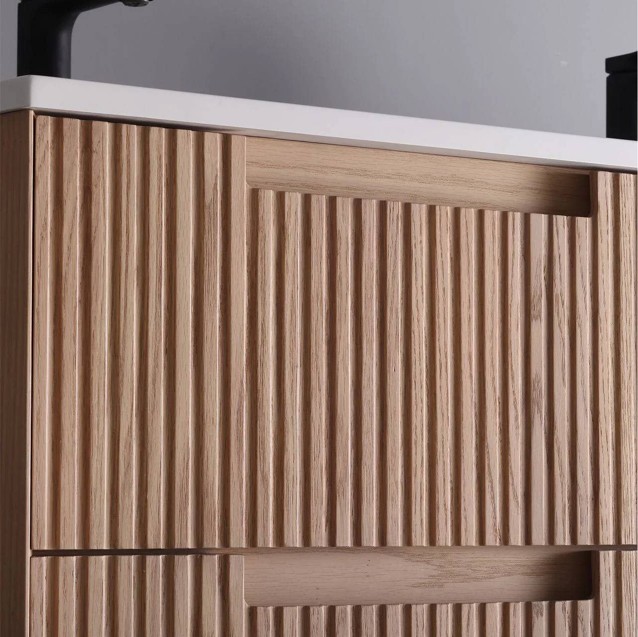 48” Fiore Modern Wall Mount Double Sink Bathroom Vanity – Oakwood - Image 6