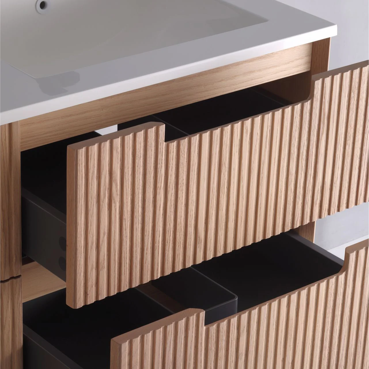 48” Fiore Modern Wall Mount Double Sink Bathroom Vanity – Oakwood - Image 7