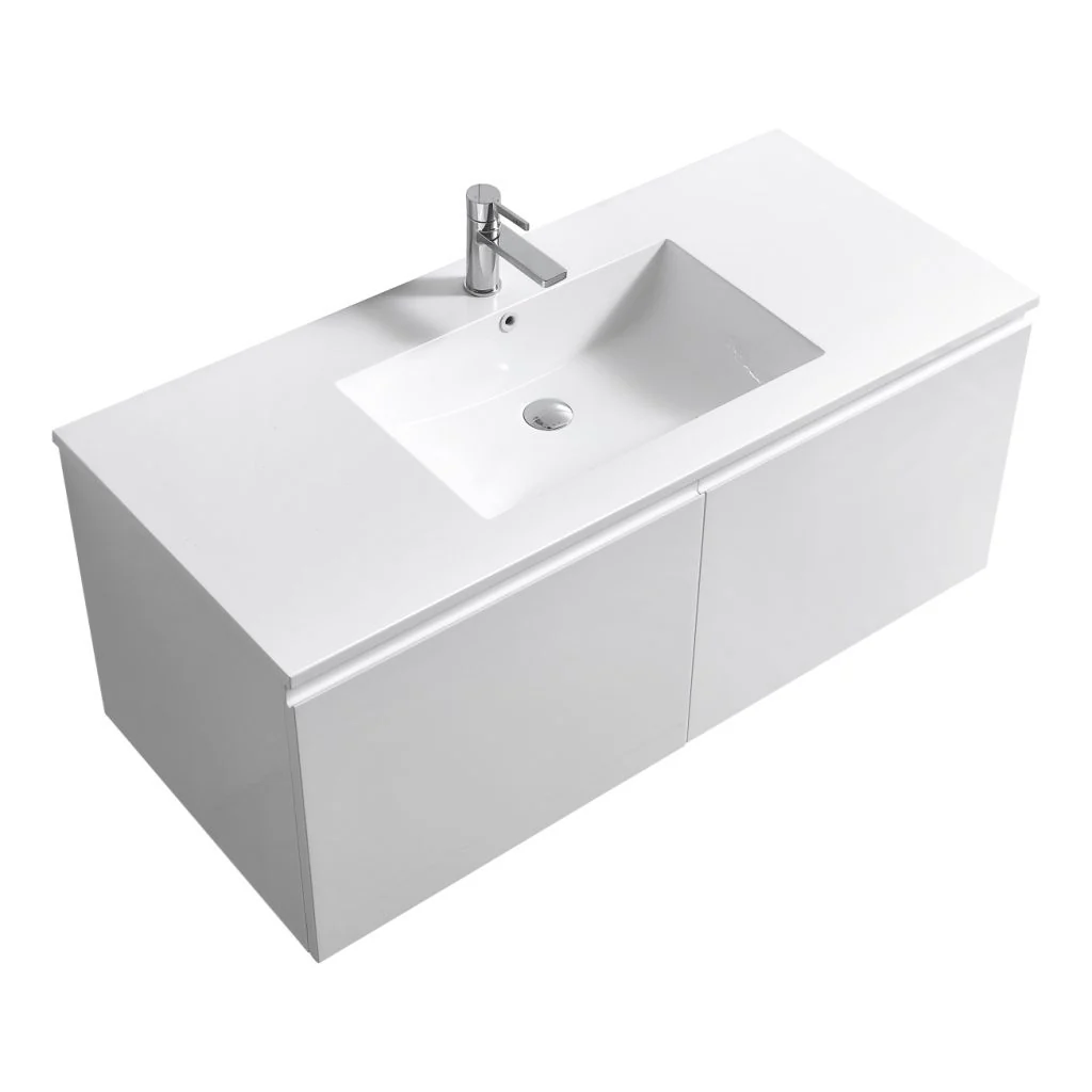48″ Inch Single Sink Balli Modern Bathroom Vanity In High Gloss White Finish