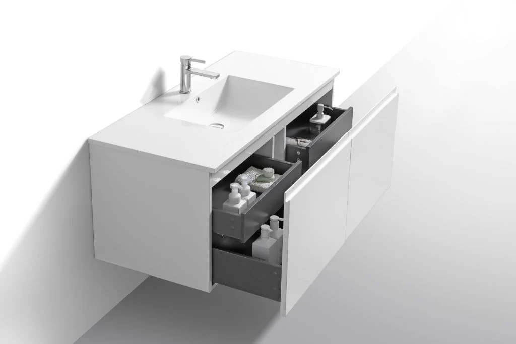 48″ Inch Single Sink Balli Modern Bathroom Vanity In High Gloss White Finish - Image 6