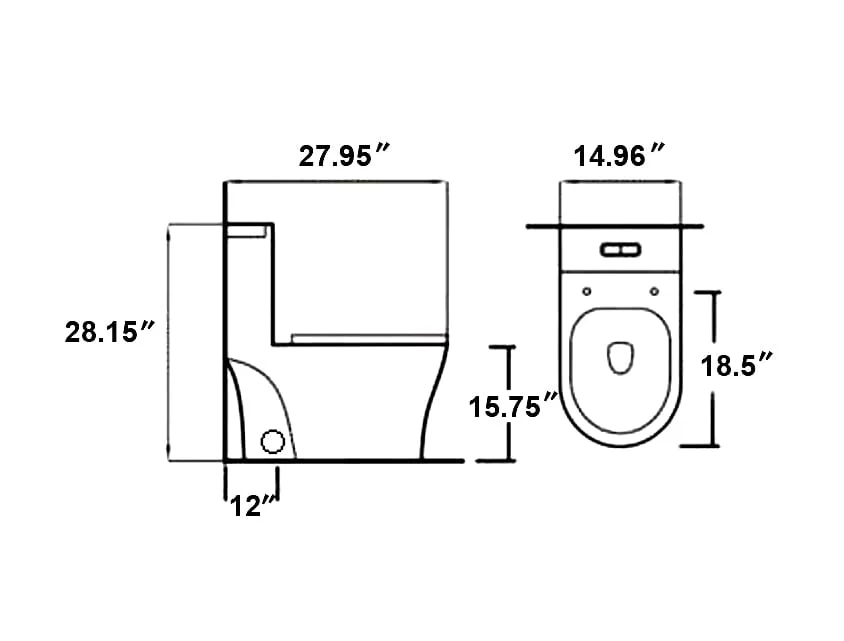 F&D One Pc Toilet 6006-MB ADA Height - Image 6