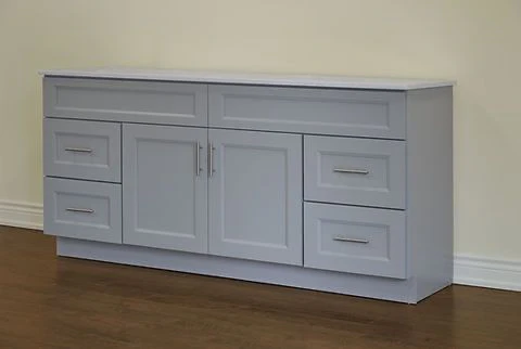 72" Inch Double Sink Solid Wood Light Grey Shaker Style Vanity Gs72  With Quartz Top - Image 2