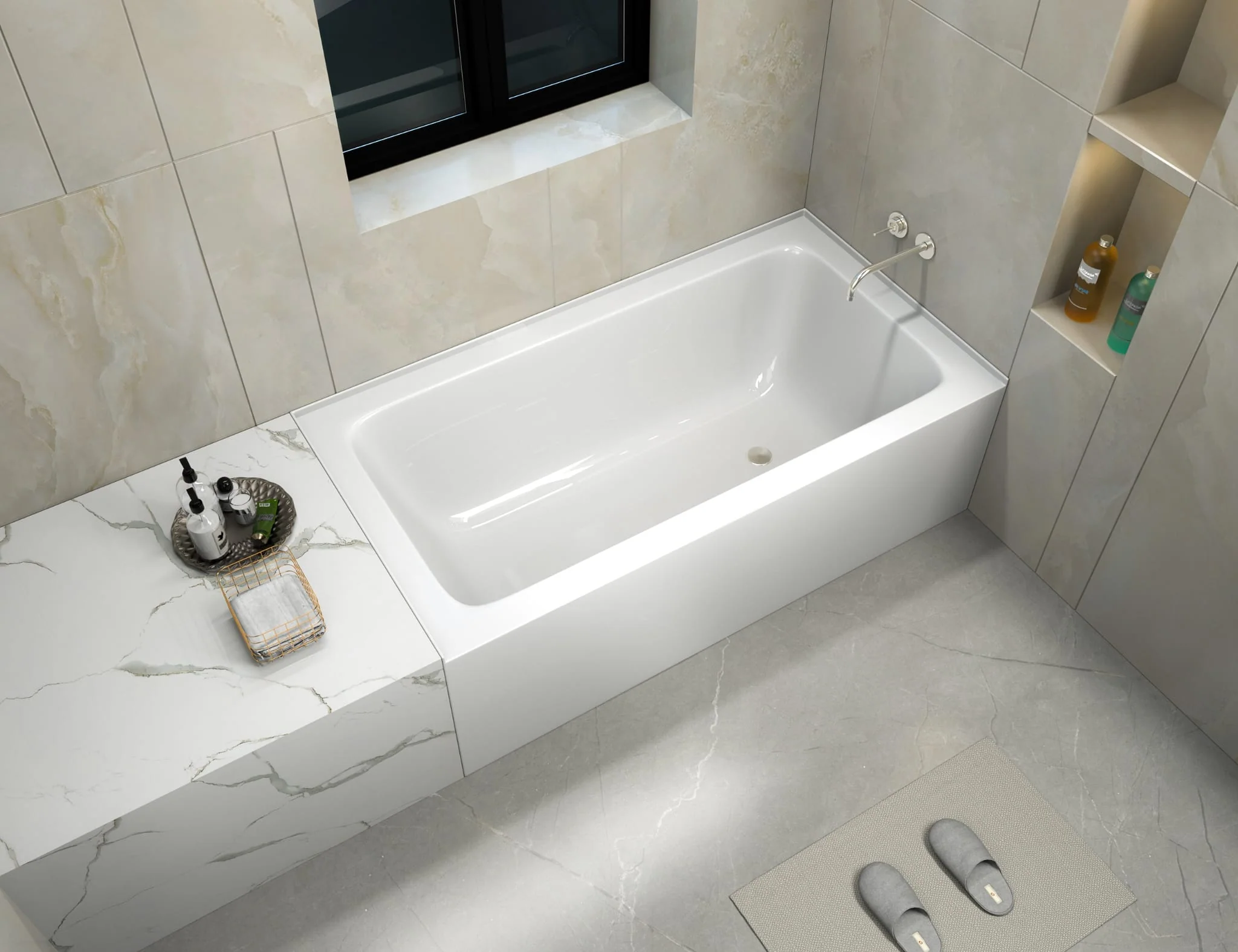F&D B-7128 Wall to Wall Tub - Image 3