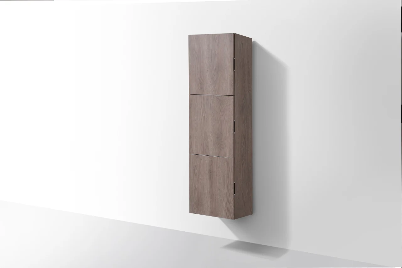 Bathroom Butternut Linen Side Cabinet w/ 3 Storage Areas - Image 3