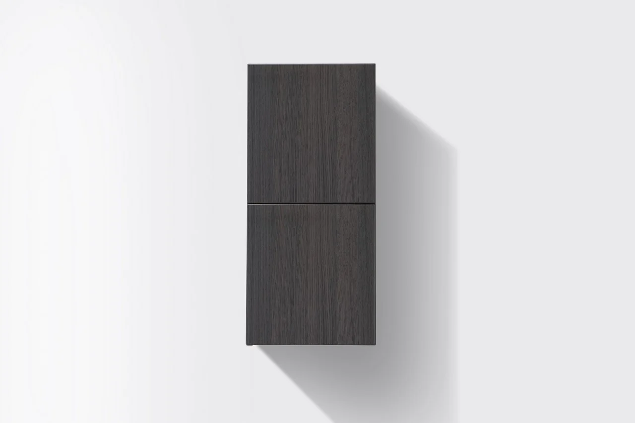 Bathroom Gray Oak Linen Side Cabinet w/ 2 Storage Areas - Image 2