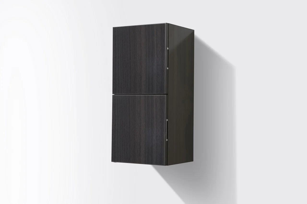 Bathroom Gray Oak Linen Side Cabinet w/ 2 Storage Areas - Image 3