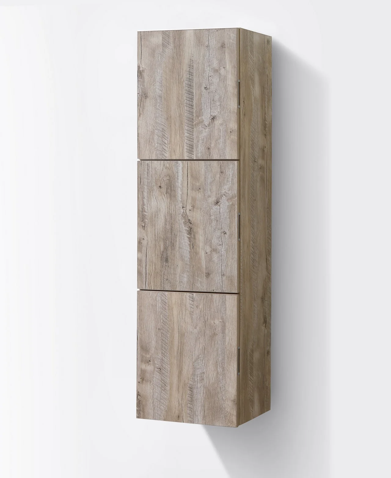 Bathroom Nature Wood Linen Side Cabinet w/ 3 Large Storage Areas - Image 3