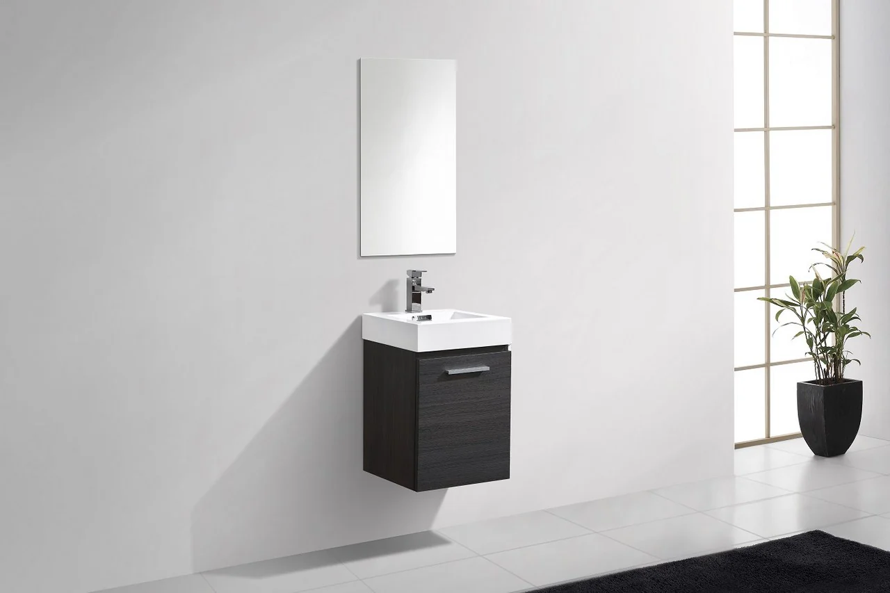Bliss 16″ Inch Gray Oak Wall Mount Modern Bathroom Vanity - Image 3