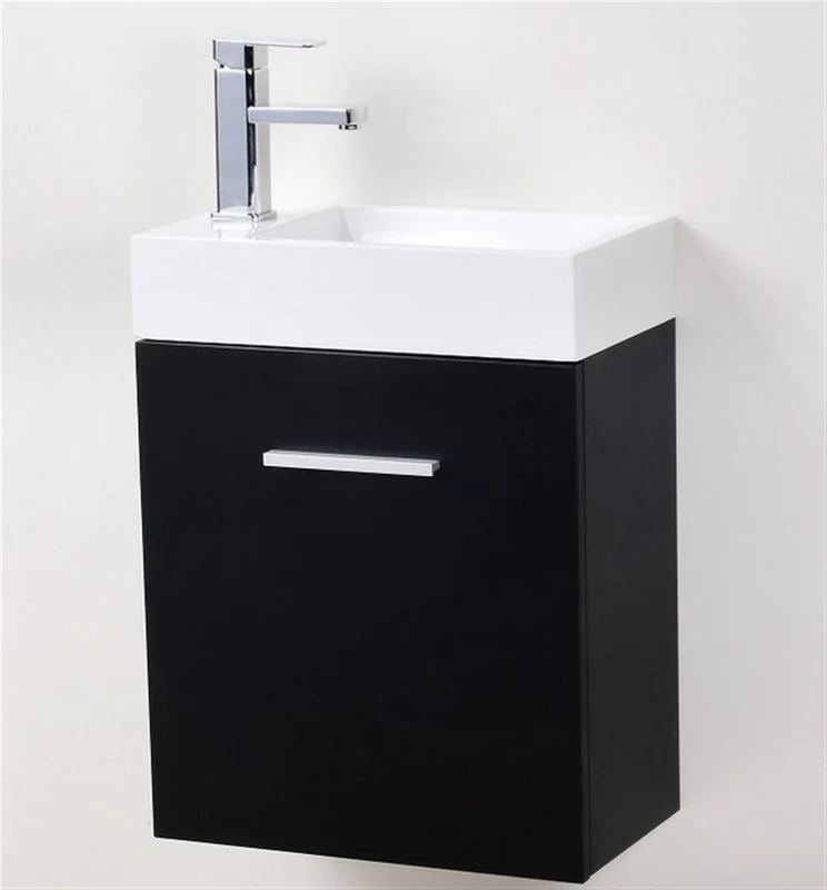 Bliss 18″ Inch Black Wall Mount Modern Bathroom Vanity - Image 3