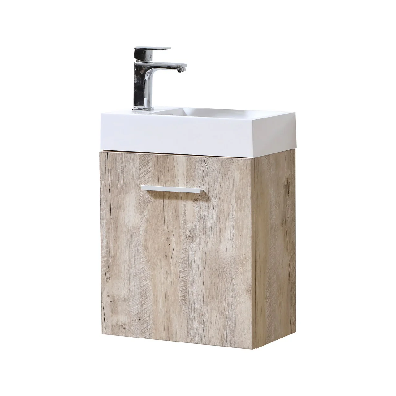 Bliss 18″ Inch Nature Wood Wall Mount Modern Bathroom Vanity