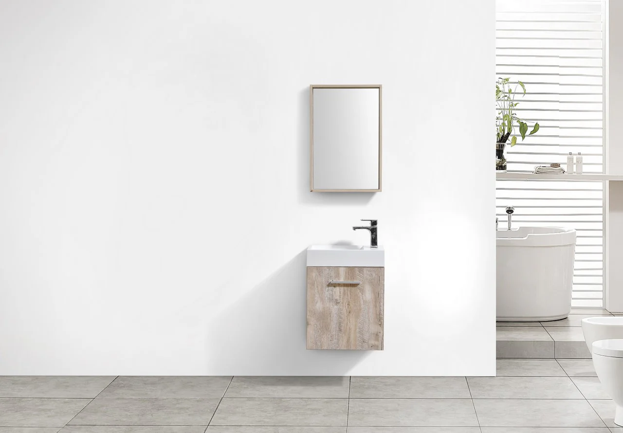 Bliss 18″ Inch Nature Wood Wall Mount Modern Bathroom Vanity - Image 5