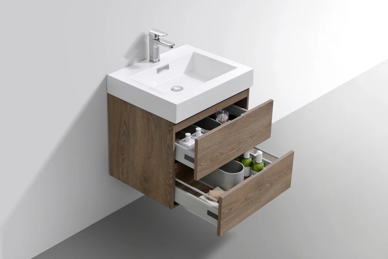 Bliss 24″ Inch Butternut Wall Mount Modern Bathroom Vanity( ETA - MID JUNE ) - Image 4