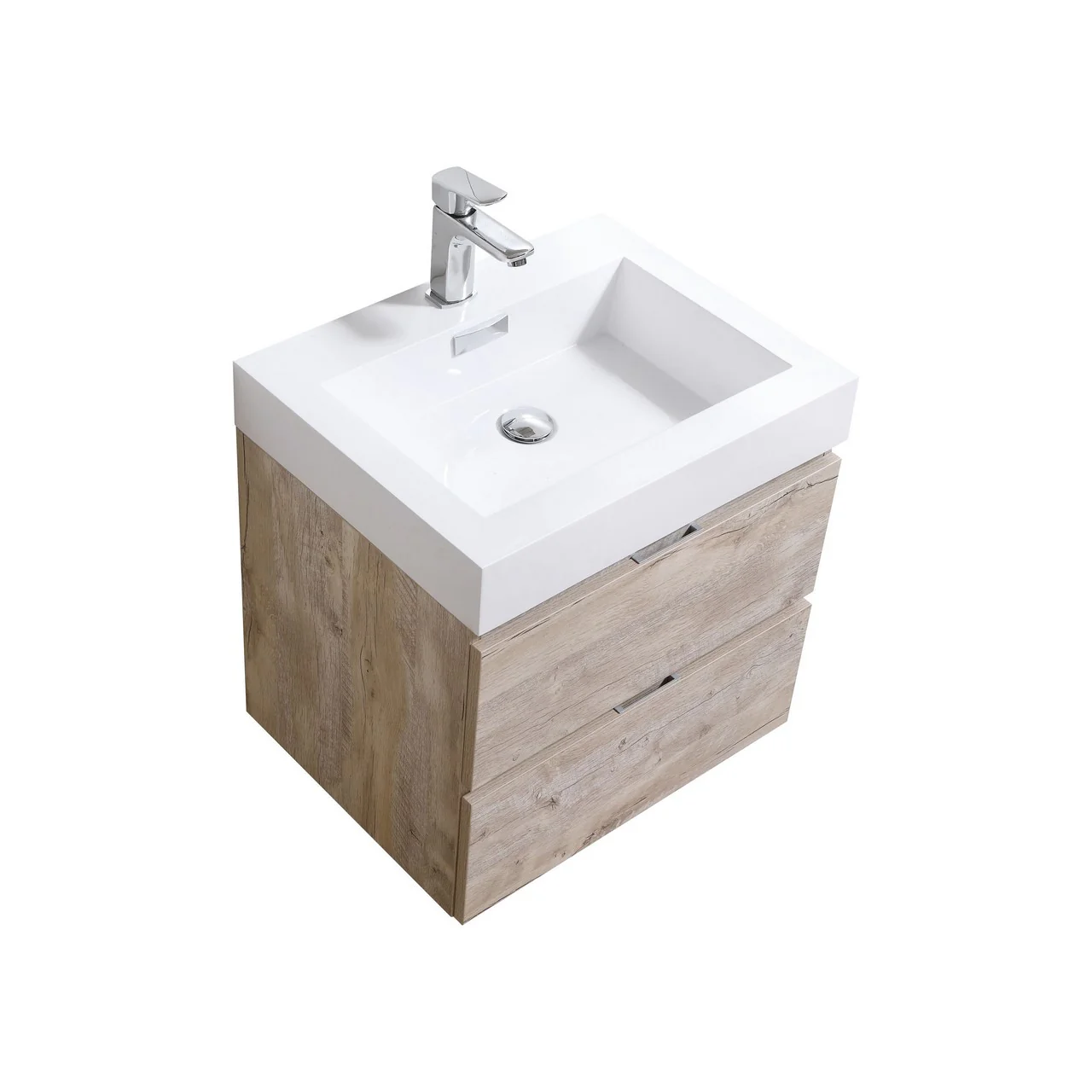 Bliss 24″ Inch Nature Wood Wall Mount Modern Bathroom Vanity