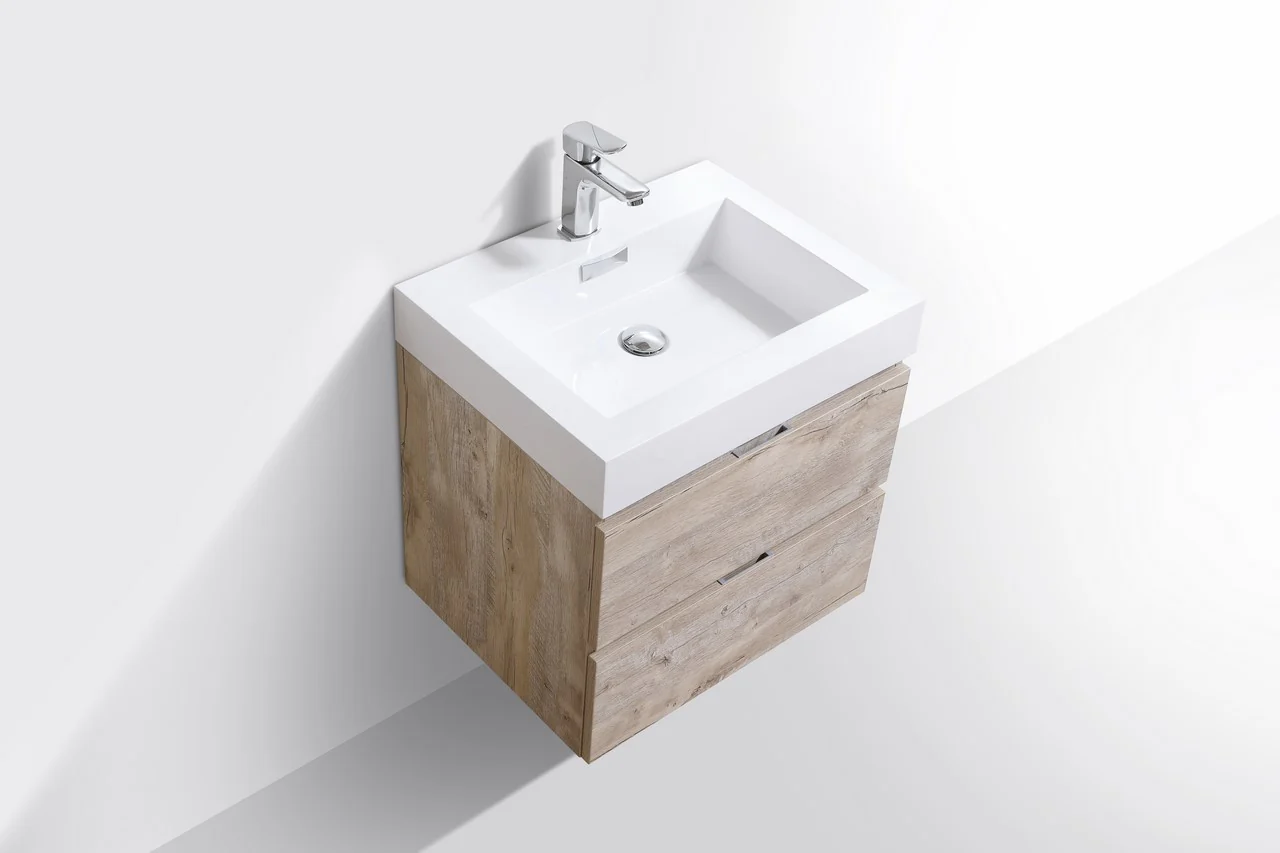 Bliss 24″ Inch Nature Wood Wall Mount Modern Bathroom Vanity - Image 3