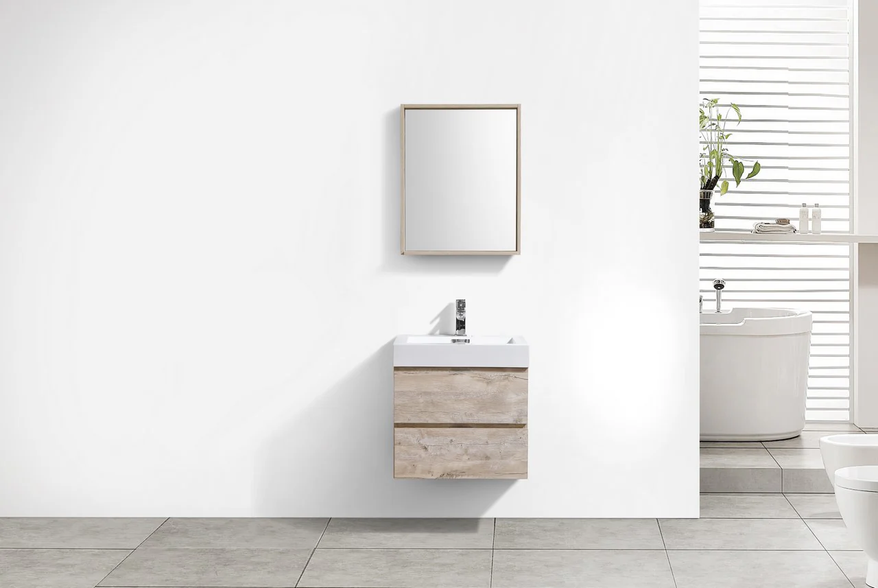 Bliss 24″ Inch Nature Wood Wall Mount Modern Bathroom Vanity - Image 5