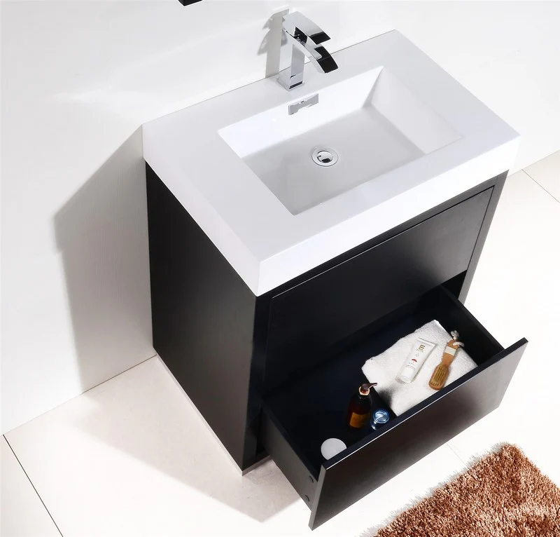 Bliss 30″ Inch Black Free Standing Modern Bathroom Vanity - Image 6