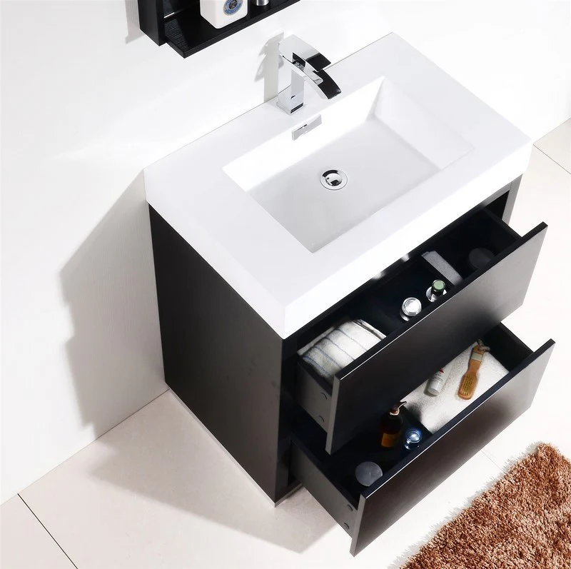Bliss 30″ Inch Black Free Standing Modern Bathroom Vanity - Image 7