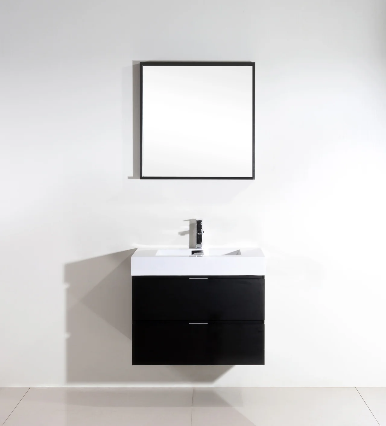 Bliss 30″ Inch Black Wall Mount Modern Bathroom Vanity - Image 3