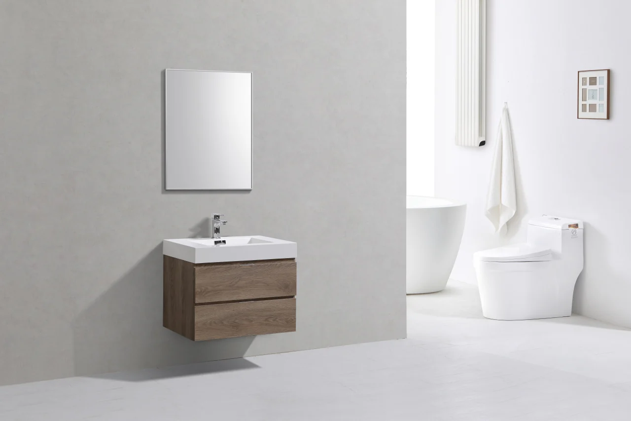 Bliss 30″ Inch Butternut Wall Mount Modern Bathroom Vanity - Image 3