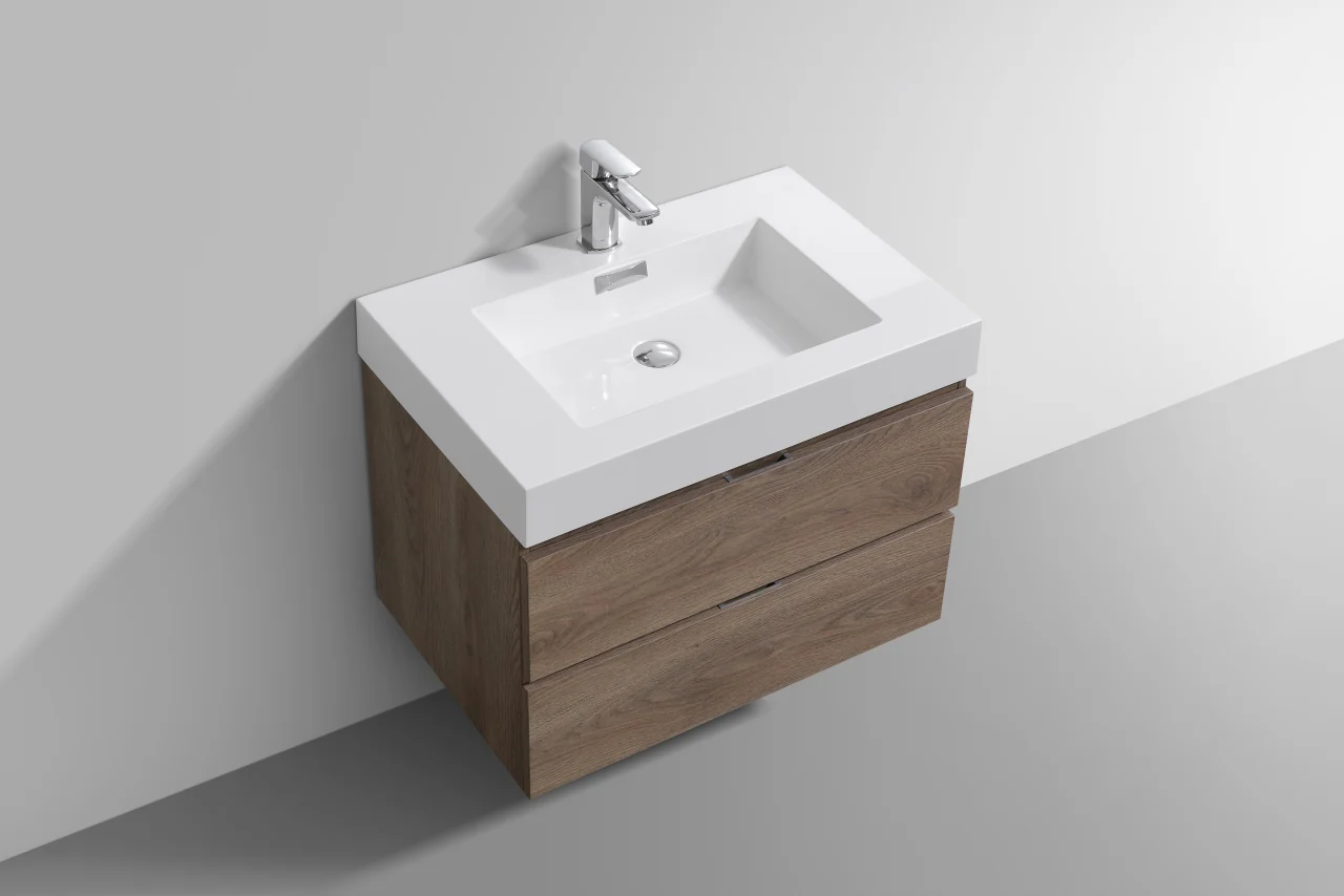 Bliss 30″ Inch Butternut Wall Mount Modern Bathroom Vanity - Image 5