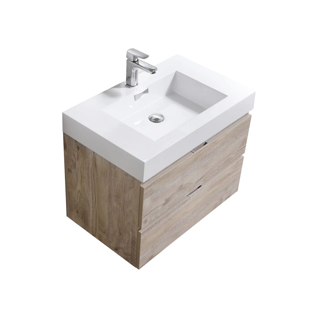 Bliss 30″ Inch Nature Wood Wall Mount Modern Bathroom Vanity
