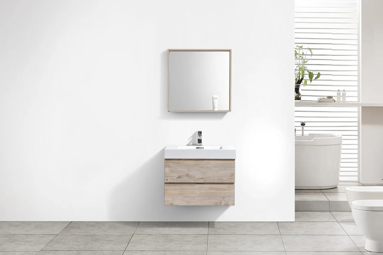 Bliss 30″ Inch Nature Wood Wall Mount Modern Bathroom Vanity - Image 5