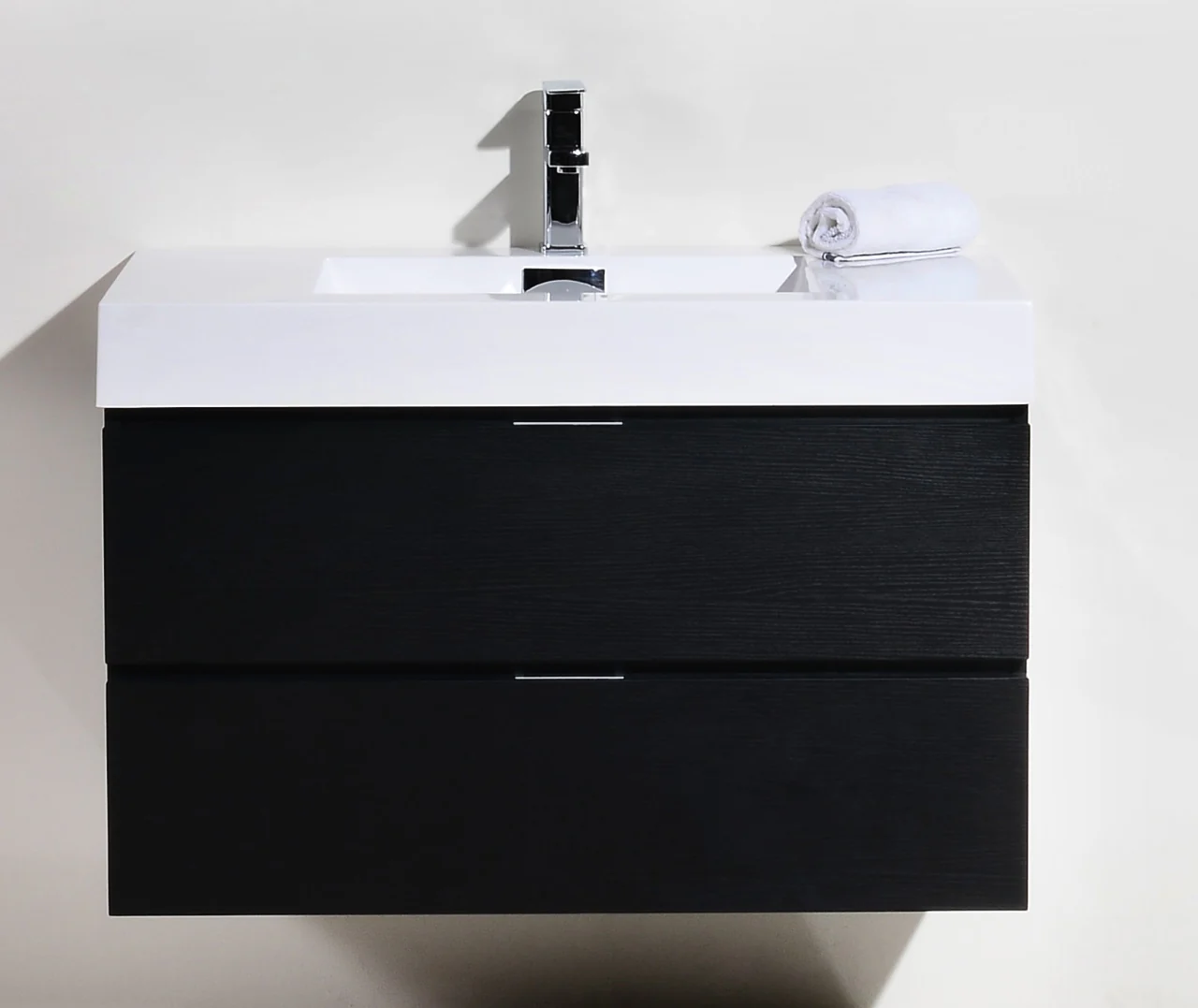 Bliss 36″ Inch Black Wall Mount Modern Bathroom Vanity - Image 4