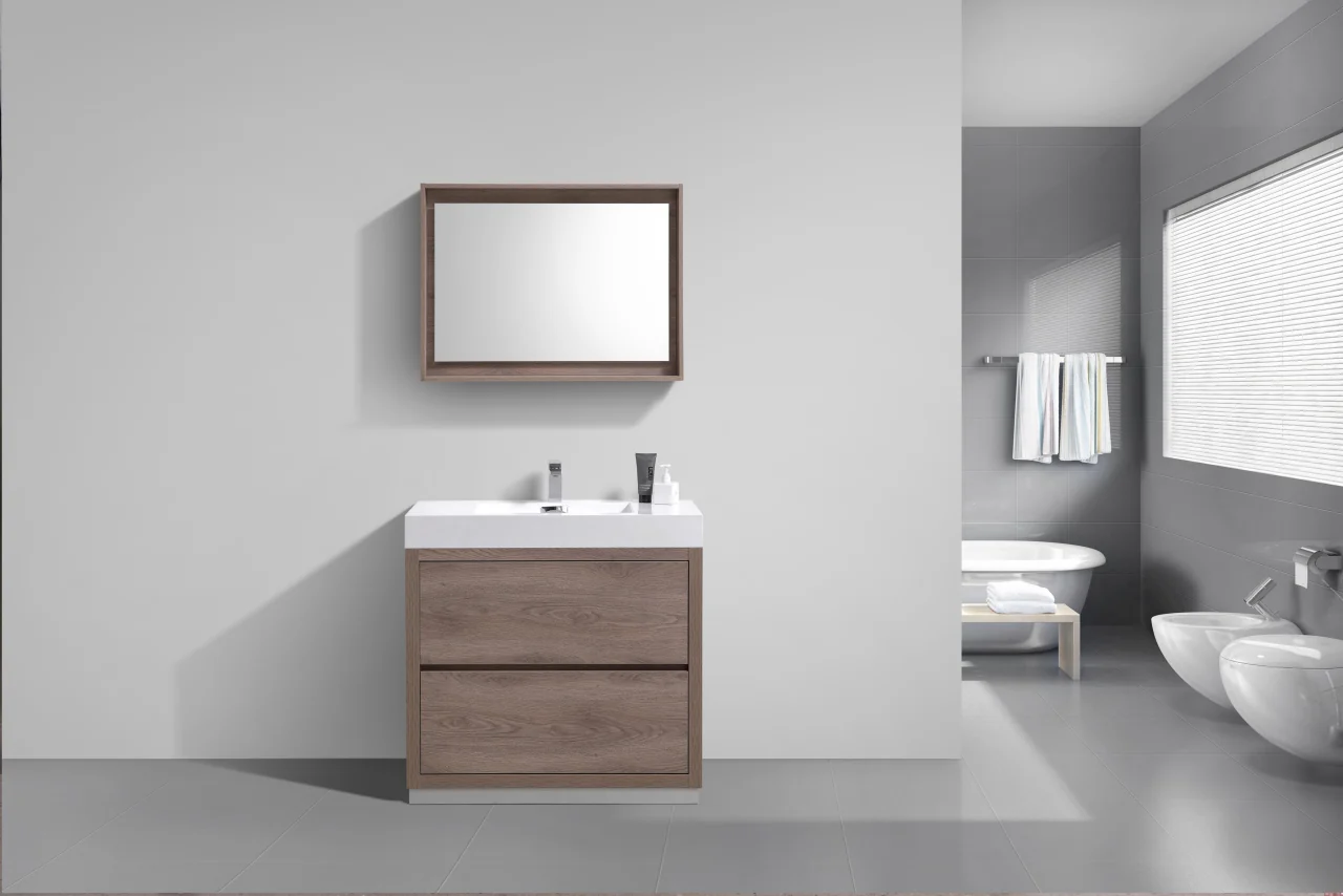 Bliss 36″ Inch Butternut Free Standing Modern Bathroom Vanity - Image 2