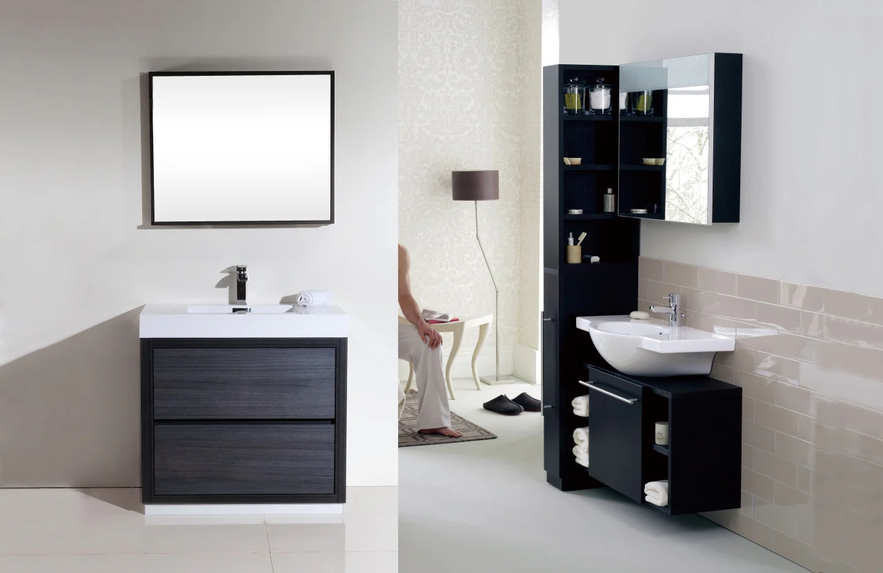Bliss 40″ Inch Black Free Standing Modern Bathroom Vanity - Image 3