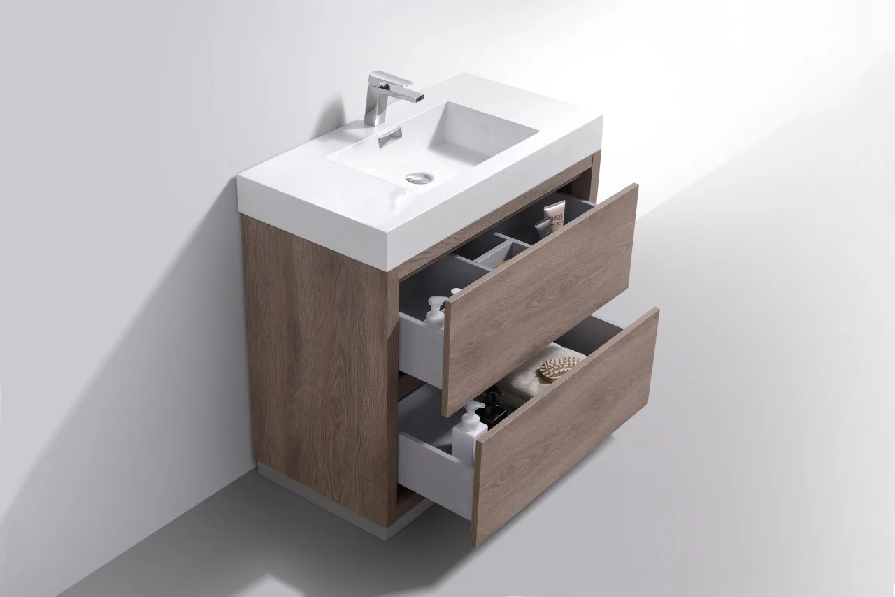 Bliss 40″ Inch Butternut Free Standing Modern Bathroom Vanity - Image 4