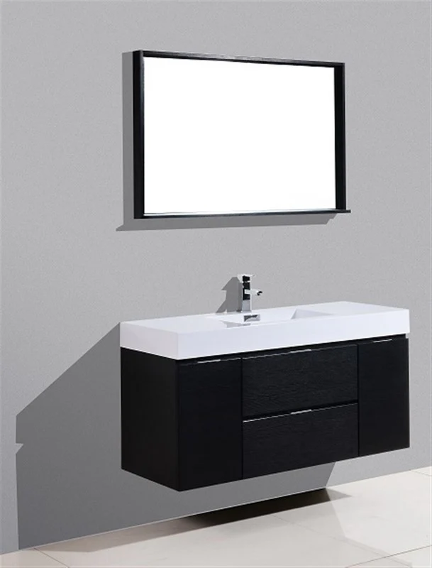 Bliss 48″ Inch Black Wall Mount Single Sink Modern Bathroom Vanity - Image 3