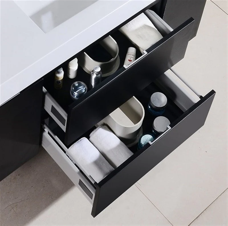 Bliss 48″ Inch Black Wall Mount Single Sink Modern Bathroom Vanity - Image 4