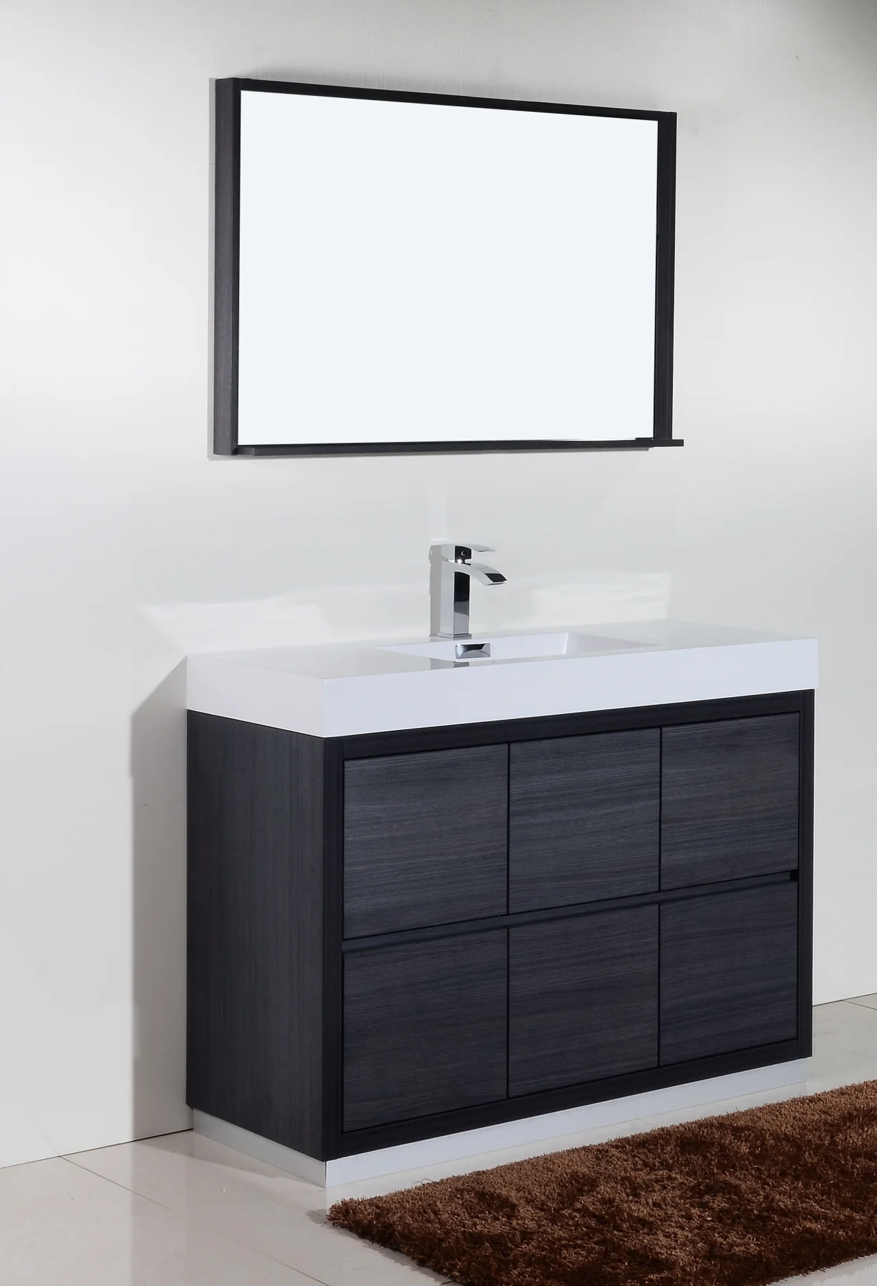Bliss 48″ Inch Gray Oak Free Standing Modern Bathroom Vanity - Image 3