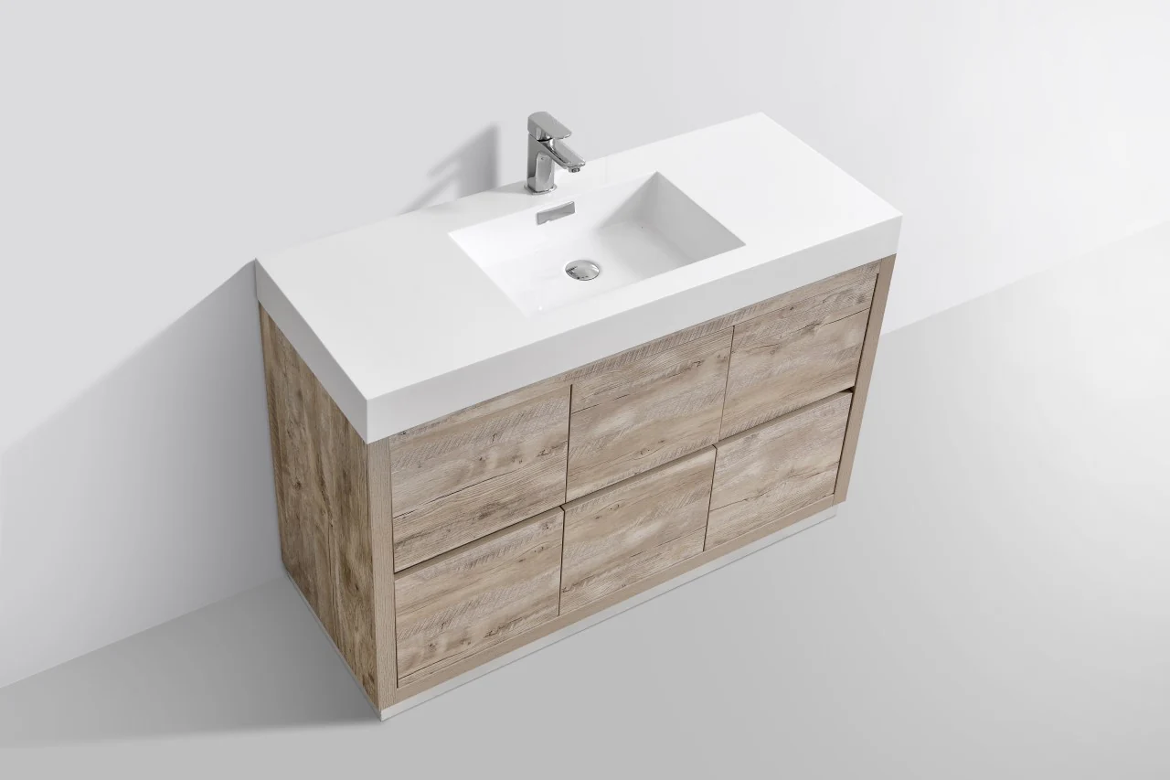 Bliss 48″ Inch Nature Wood Floor Mount Modern Bathroom Vanity - Image 4