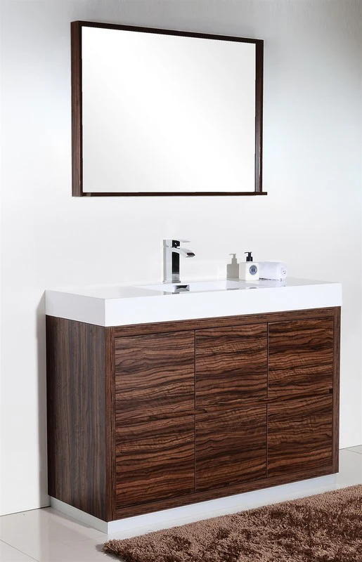 Bliss 48″ Inch Walnut Free Standing Modern Bathroom Vanity - Image 3