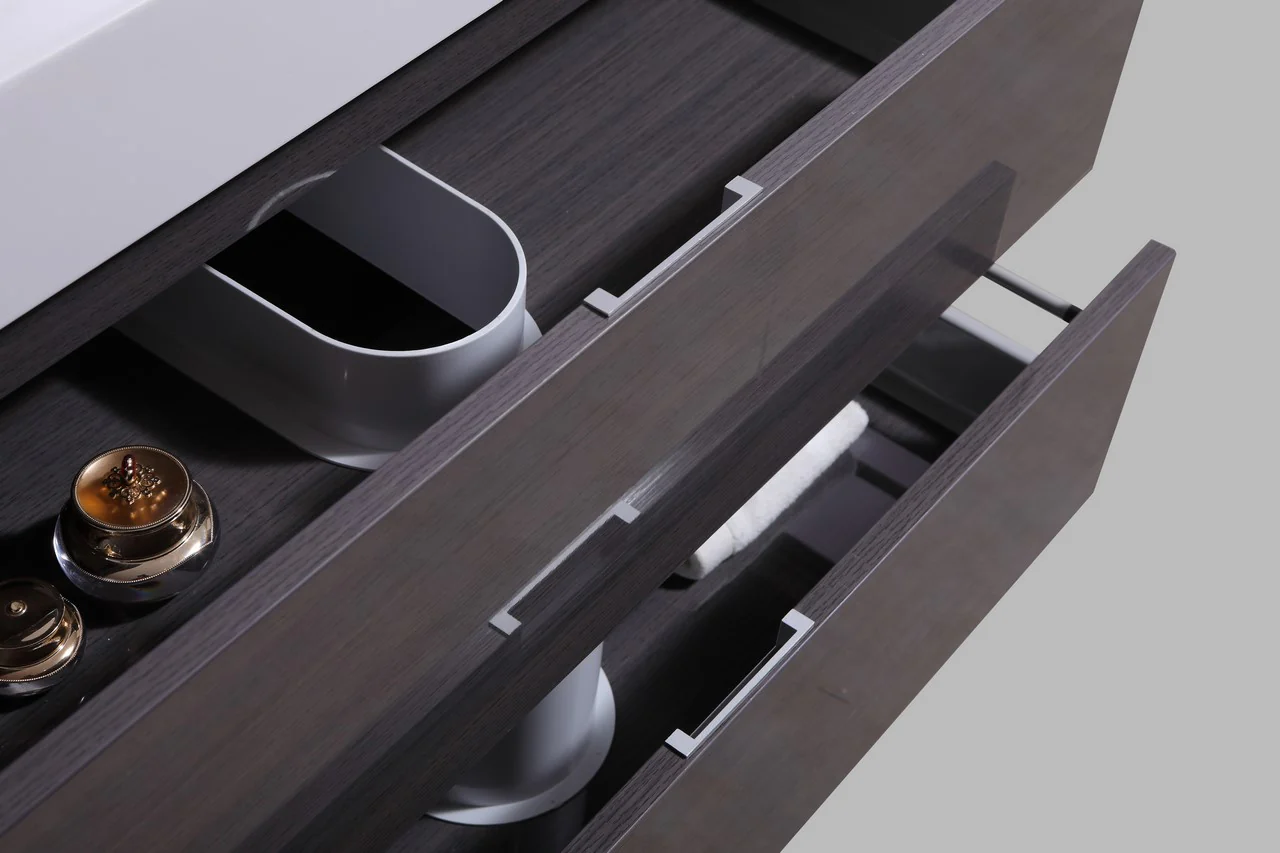 Bliss 60″ Inch High Gloss Gray Oak Wall Mount Single Sink Modern Bathroom Vanity - Image 6