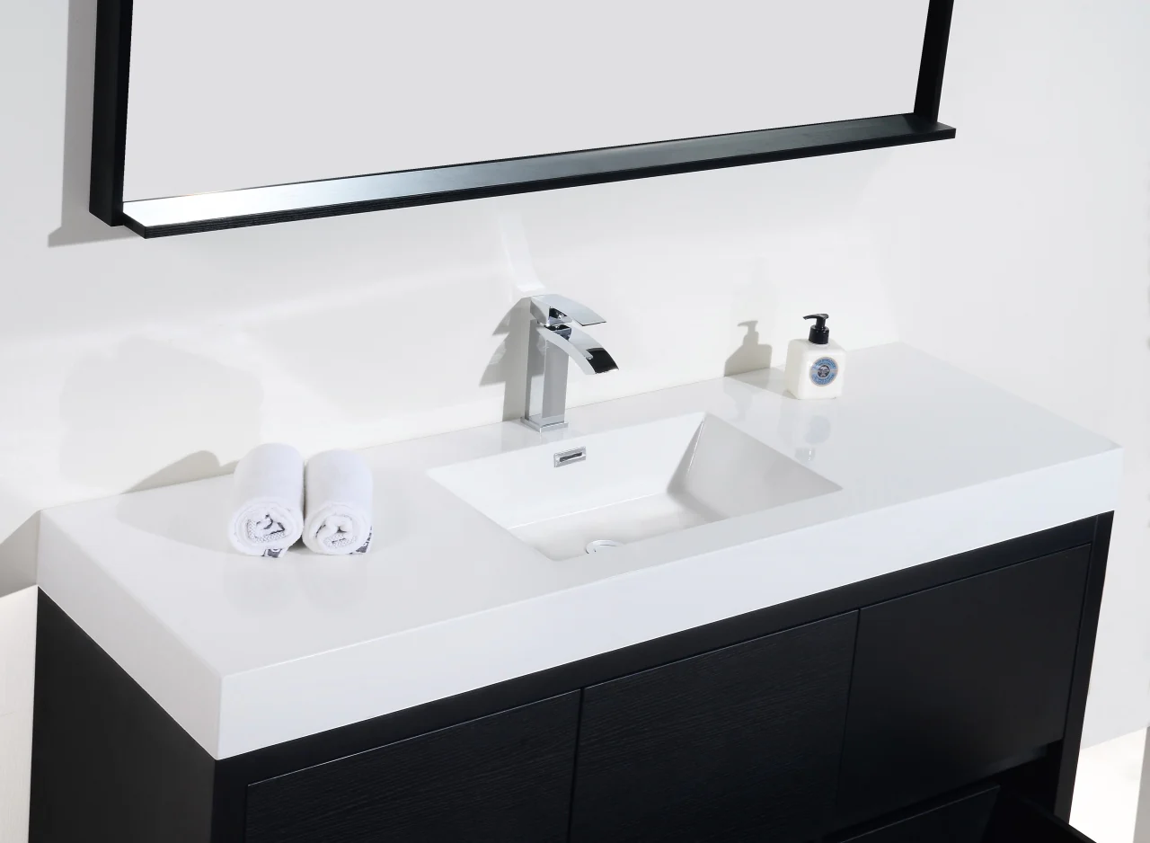 Bliss 60″ Inch Single Sink Black Free Standing Modern Bathroom Vanity - Image 4