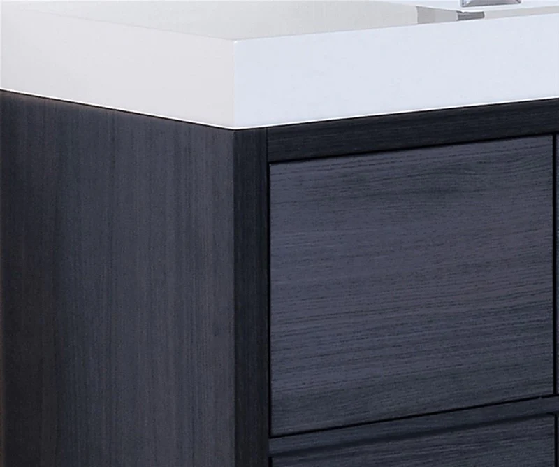 Bliss 60″ Inch Single Sink Gray Oak Free Standing Modern Bathroom Vanity - Image 5