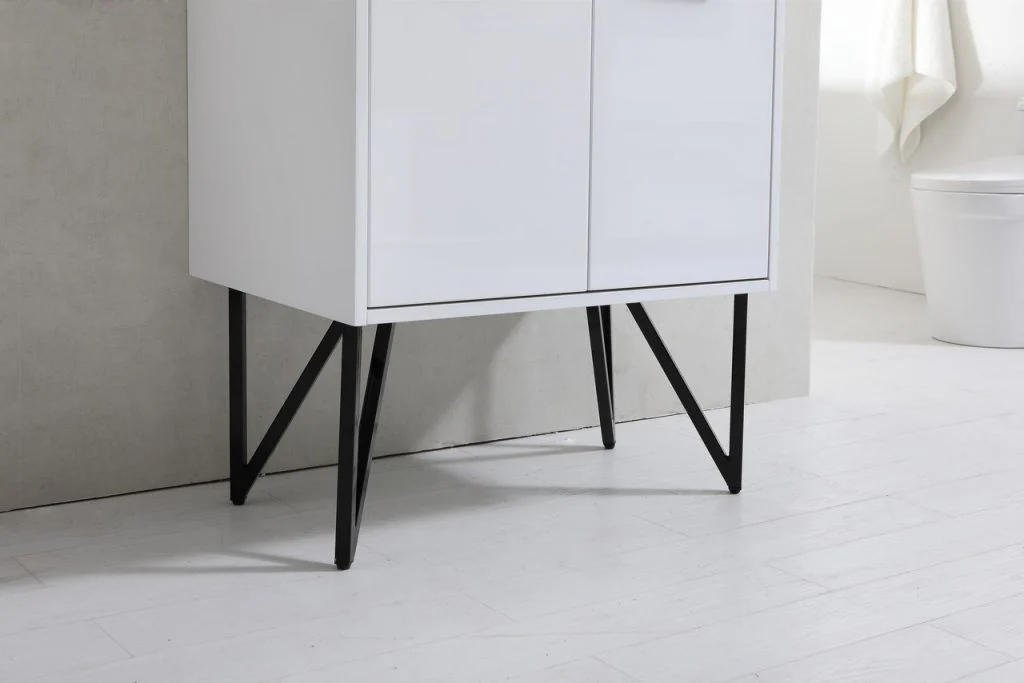 Bosco 30″ Inch High Gloss White Modern Bathroom Vanity W/ White Countertop - Image 6