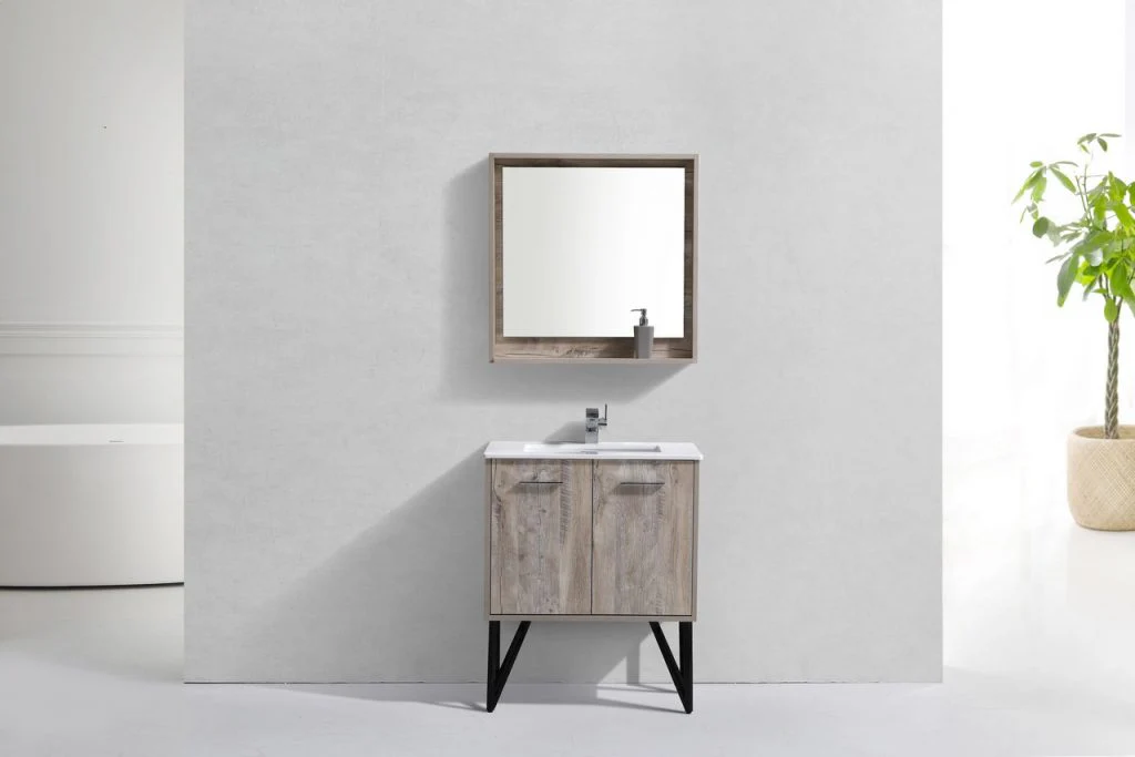 Bosco 30″ Inch Single Sink Modern Bathroom Vanity W/ Cream Countertop - Image 3