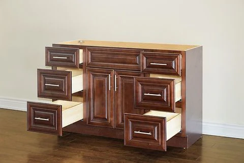 60" Inch Single Sink Solid Wood Dark Walnut Classic Style Vanity Dc60 With Quartz Top - Image 3